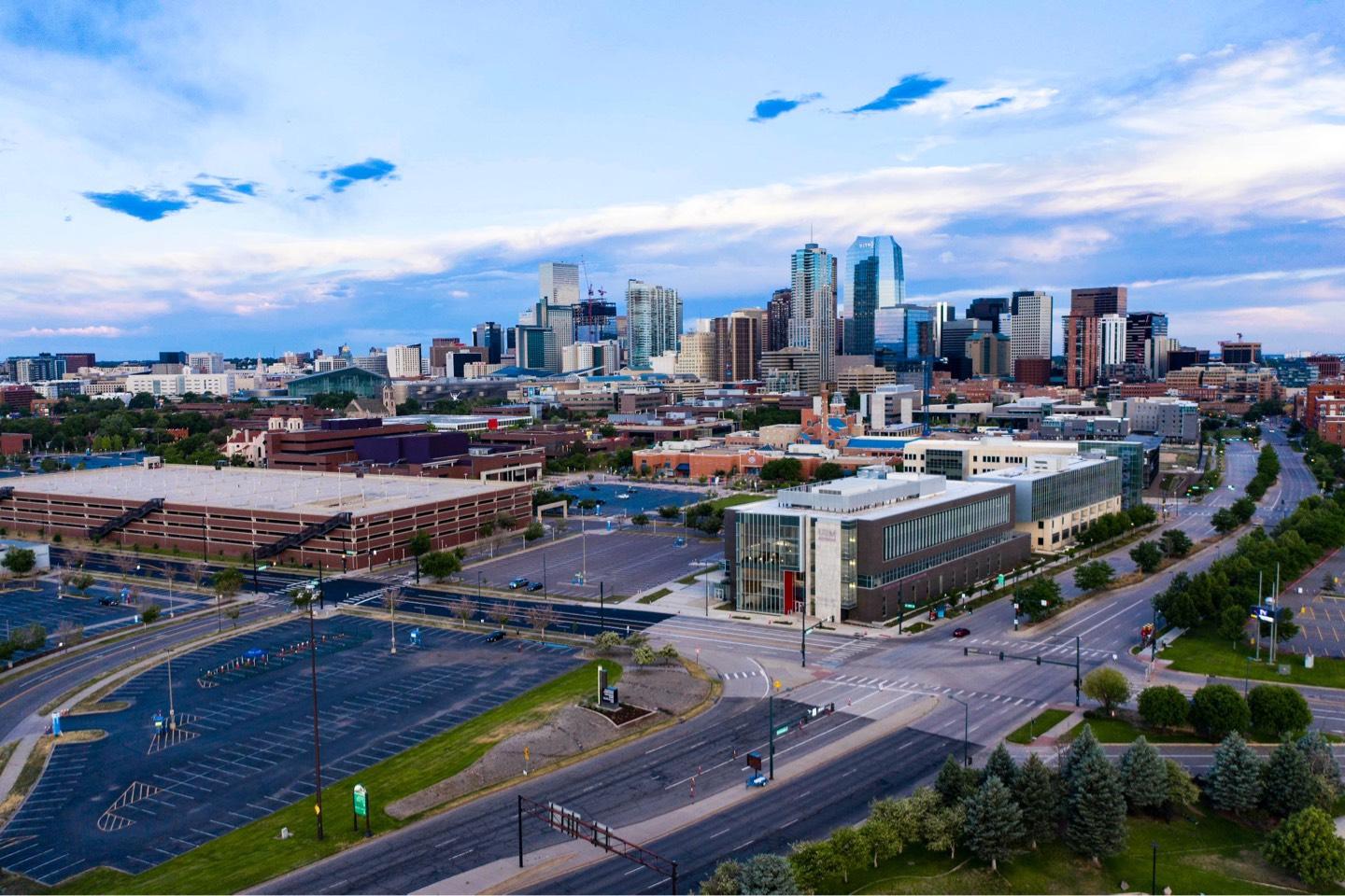 Drone photo of MSU Denver's campus